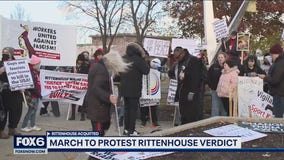 Protesters trace route Rittenhouse took in Kenosha