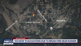 Wildfire triggers Level 3 evacuations near Rainier
