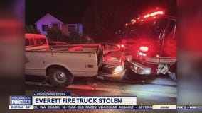 Fire truck thief on the run in Everett, WA after damaging 14 vehicles
