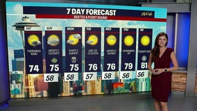 Seattle weather: light rain and mostly cloudy