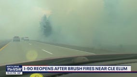 Driver with flat sparks multiple fires along I-90