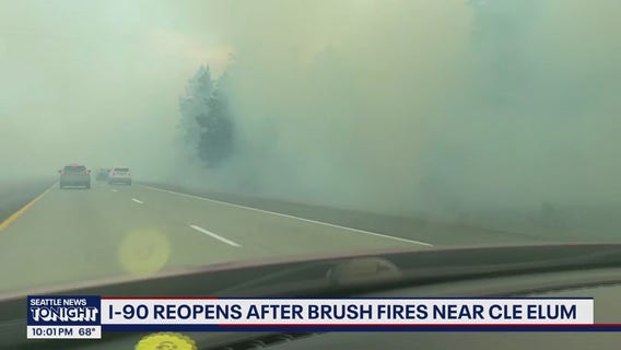 Driver with flat sparks multiple fires along I-90