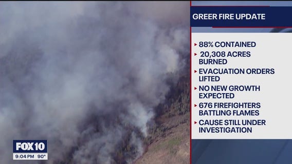 Greer Fire is 88% contained