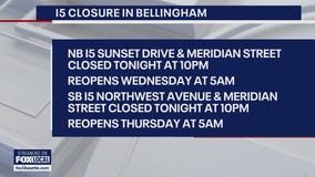 I-5 fully closed overnight in Bellingham