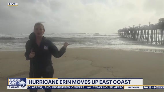 Hurricane Erin moves up East Coast