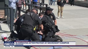 Protest at Microsoft campus leads to 18 arrests