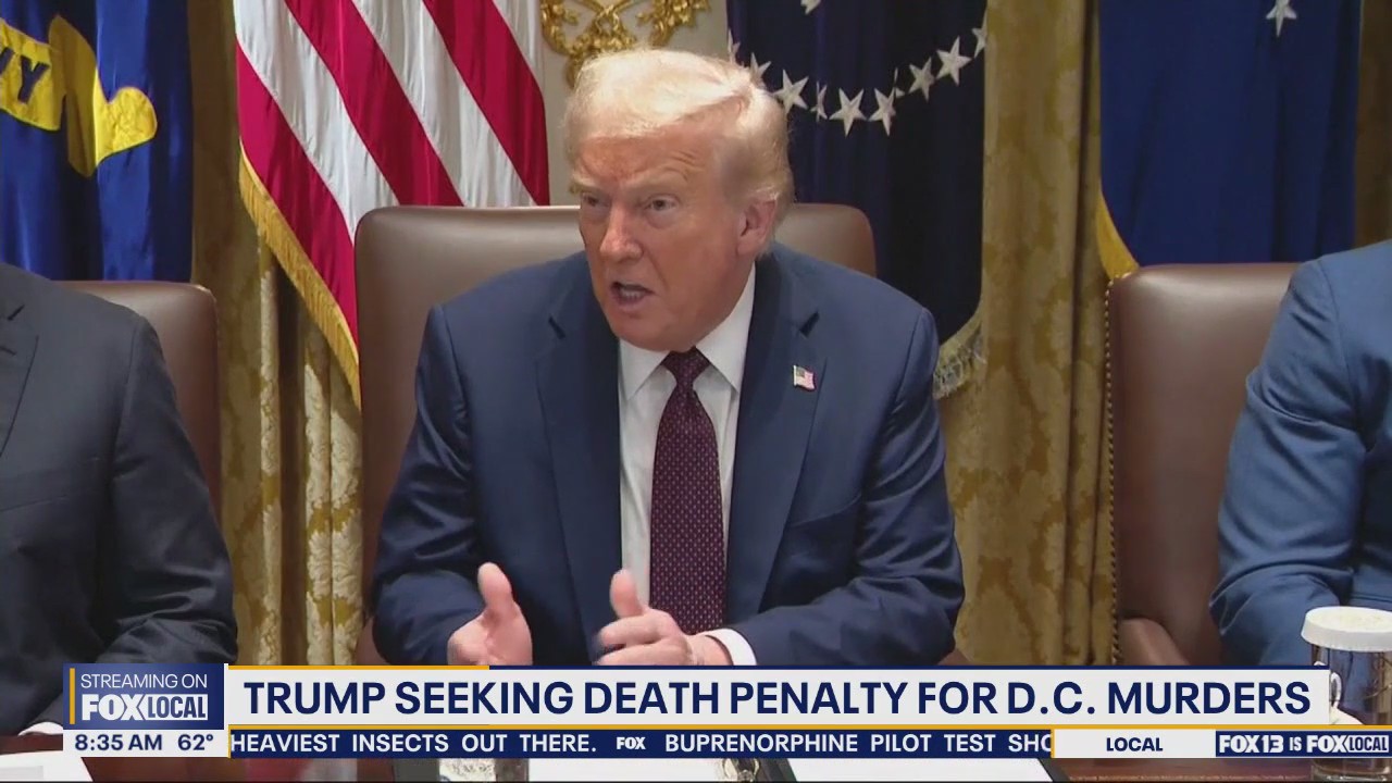 Trump seeking death penalty for homicides in Washington, D.C.