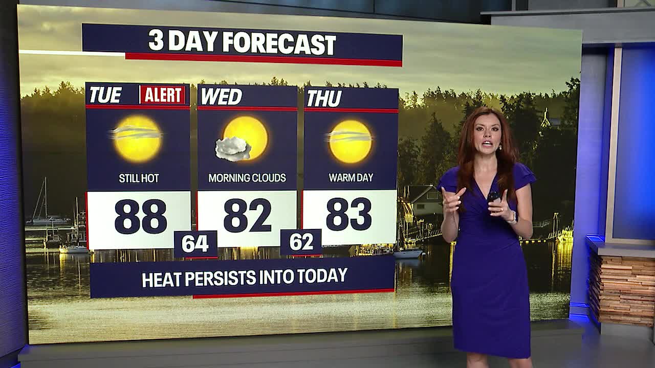 Seattle weather: Hot, dry conditions will stick around through Tuesday