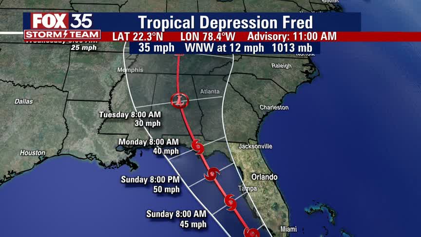 Fred shifts further west of Florida, 2nd disturbance forecast to become 'Grace'