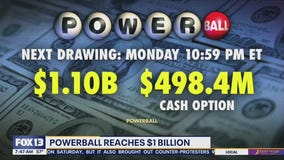 Powerball jackpot reaches $1Billion with next drawing tonight