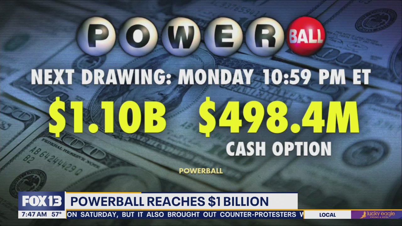 Powerball jackpot reaches $1Billion with next drawing tonight