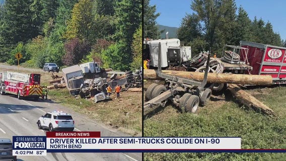 Driver killed after semi-trucks collide on I-90