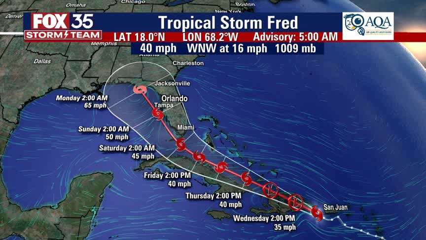 Tracking the Tropics: Florida remains in path of Tropical Storm Fred