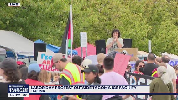 Labor Day protesters rally against immigration policies in Tacoma, WA