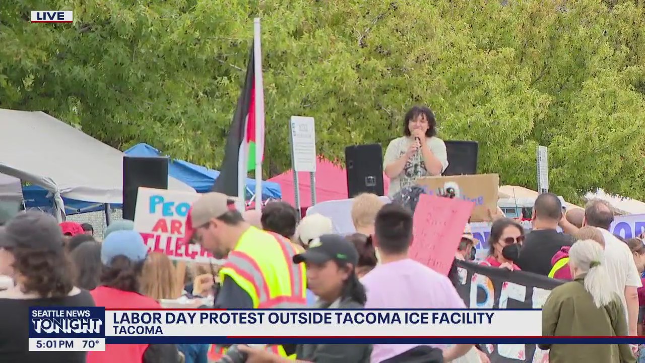 Labor Day protesters rally against immigration policies in Tacoma, WA