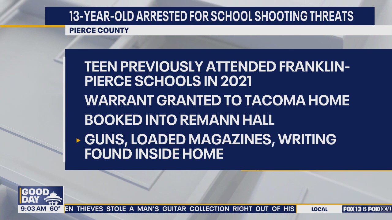 Teen arrested for school shooting threats | FOX 13 Seattle