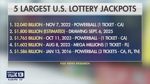 Powerball jackpot nearly $1.8 billion, second largest in US history