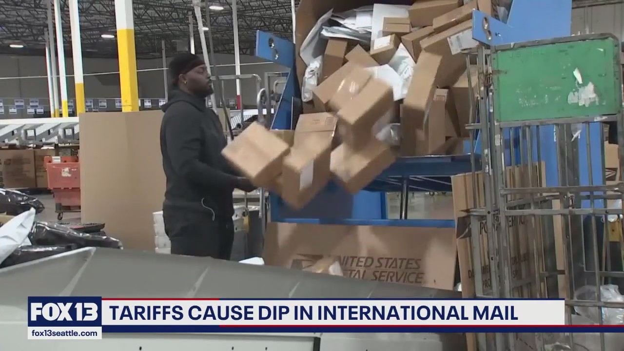 Tariffs cause dip in international mail