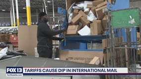 Tariffs causing dip in international mail