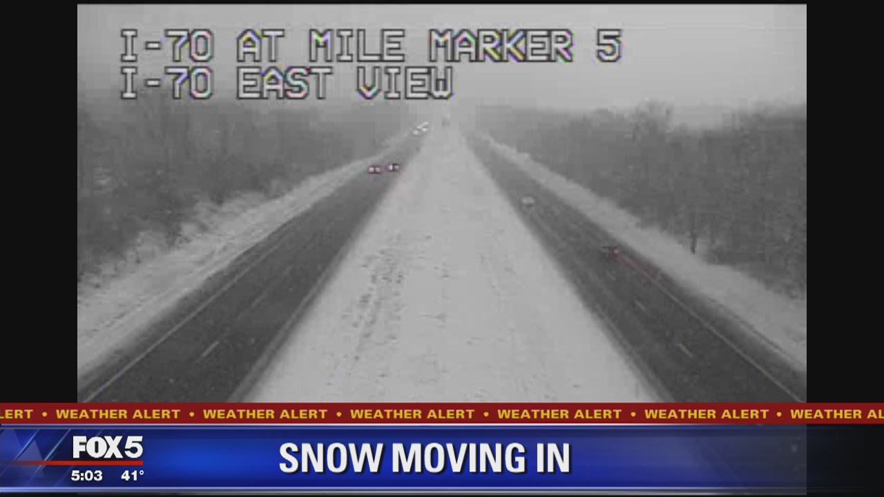 Snow starting to fall in Hagerstown