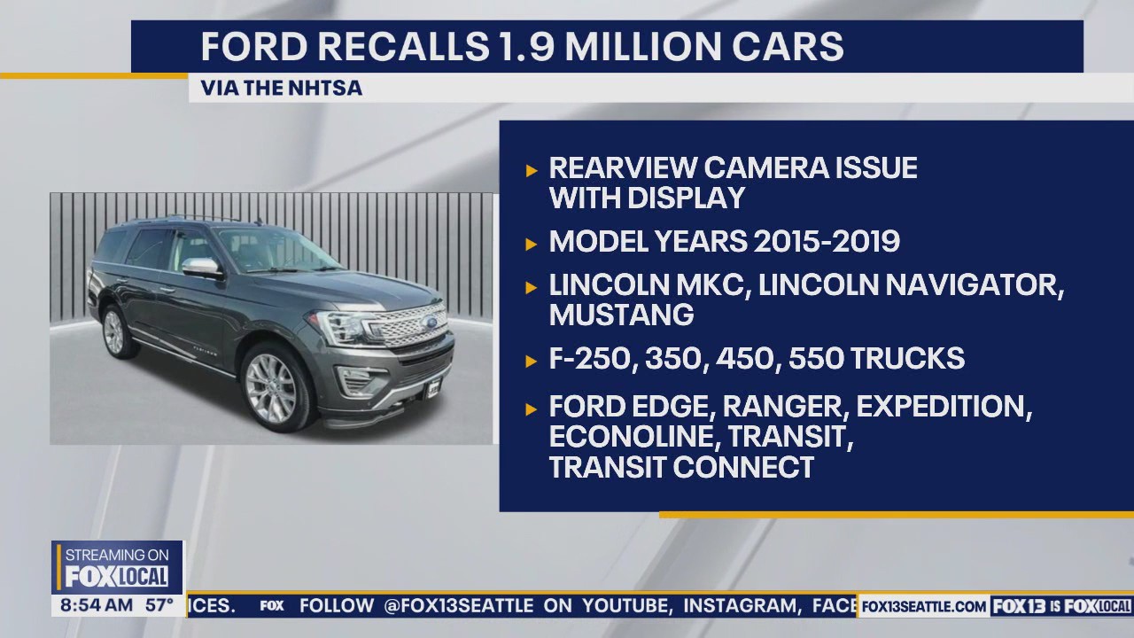 Ford recalls nearly 2 million vehicles for rearview camera issue