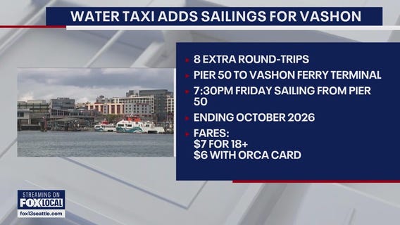 Water taxi adds sailings for Vashon