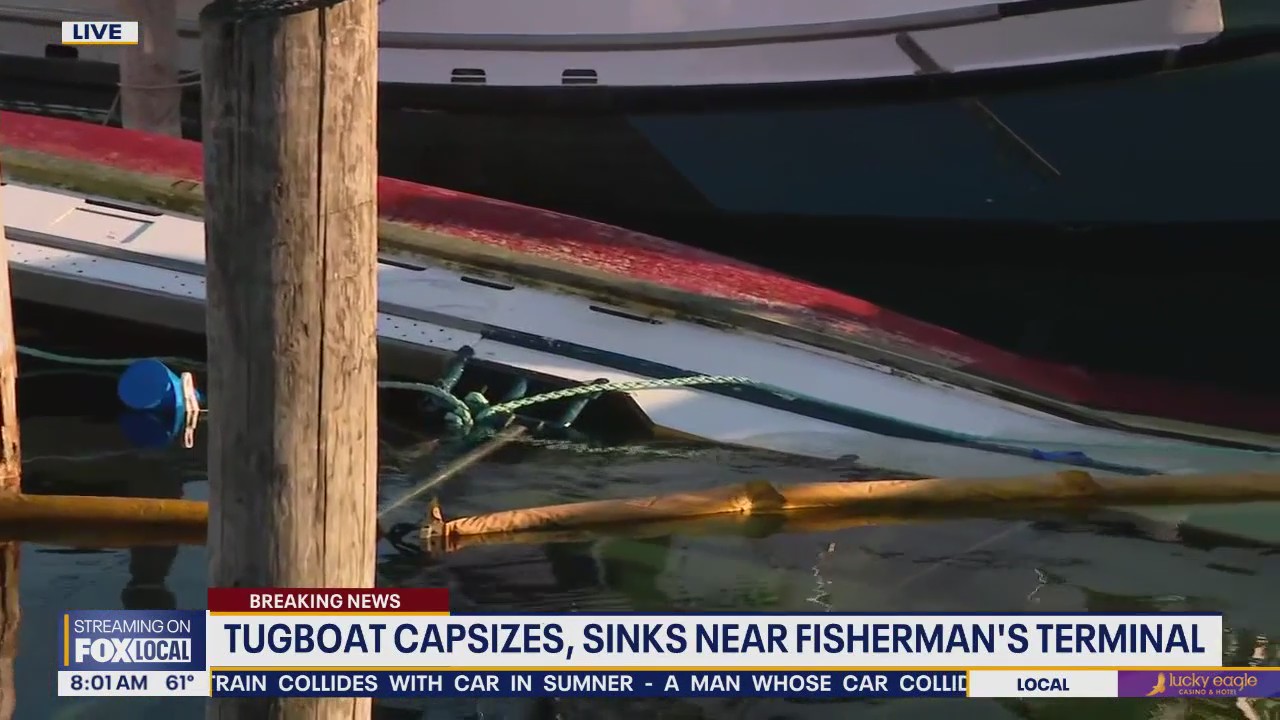 Tugboat capsizes, sinks near Seattle terminal