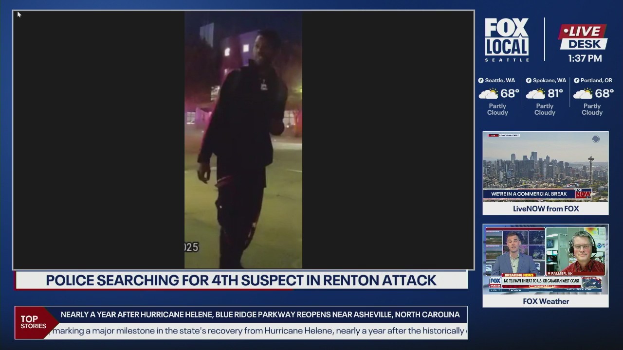 Police searching for 4th suspect in brutal Renton attack | FOX 13 Seattle