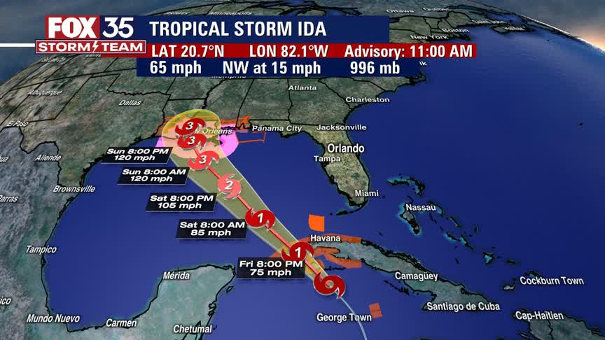 Tropical Storm Ida strengthens, expected to become hurricane this weekend