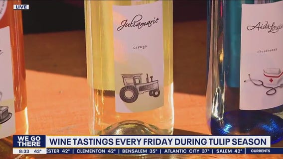 Wine tastings every Friday during tulip season at Dalton Farms in Swedesboro