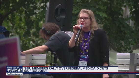 Home health workers protest federal Medicaid cuts in Seattle, WA