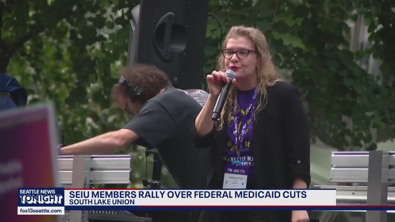 Home health workers protest federal Medicaid cuts in Seattle, WA