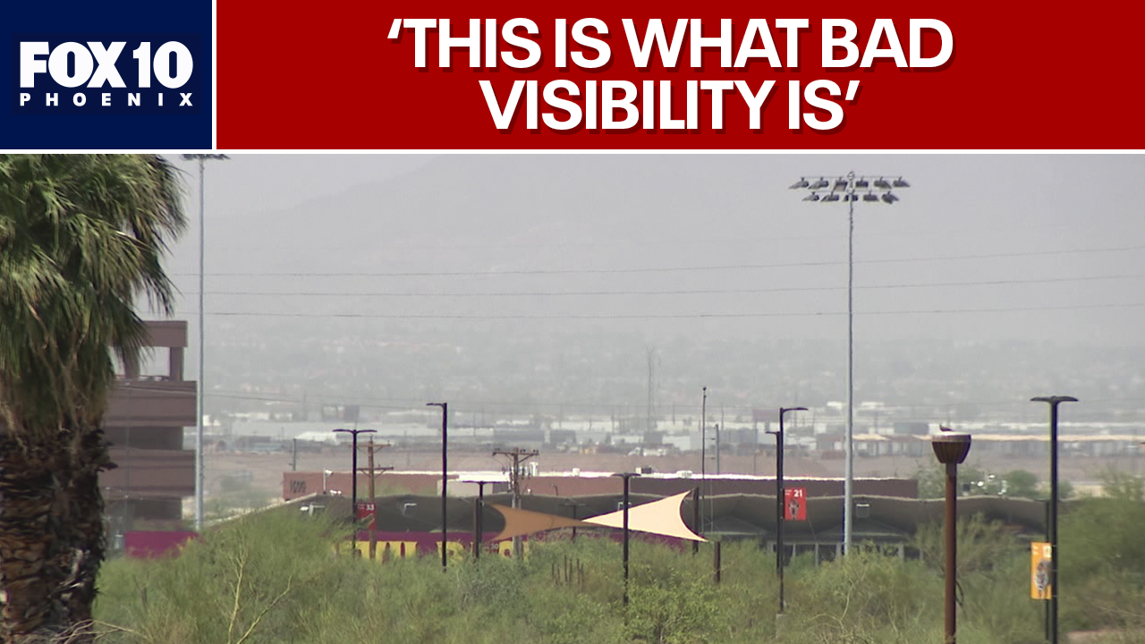 Why are skies hazy in the Phoenix area?