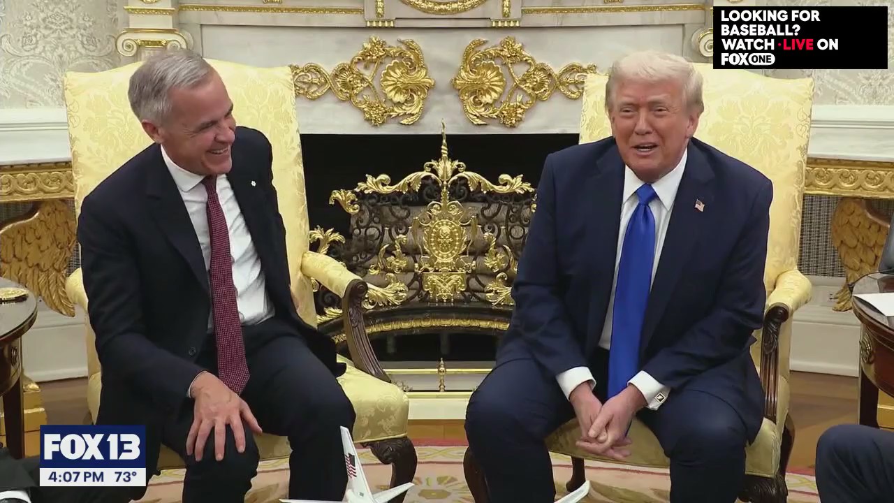 Trump meets with Canadian prime minister Mark Carney