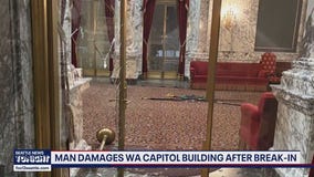 Man damages WA capitol building after early morning break-in
