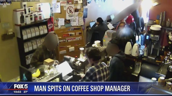 VIDEO: Unruly customer spits in face of DC coffee shop manager
