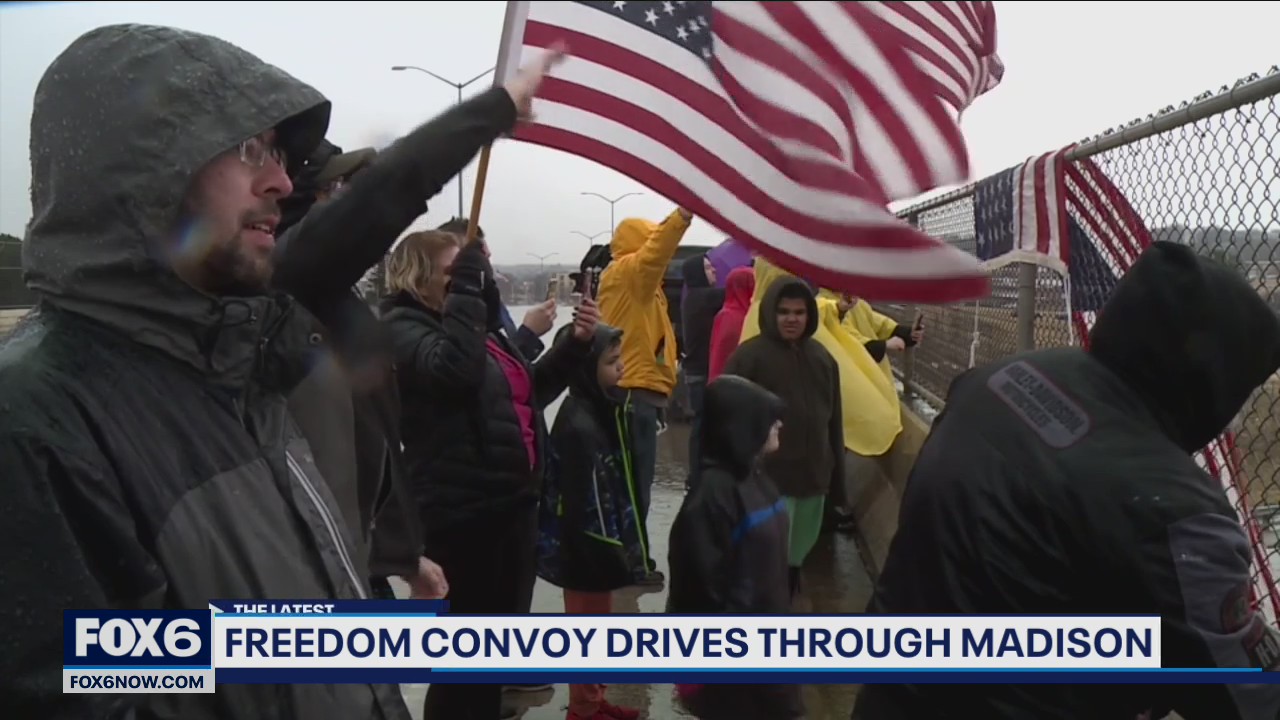 Freedom Convoy fighting COVID measures travels through Wisconsin