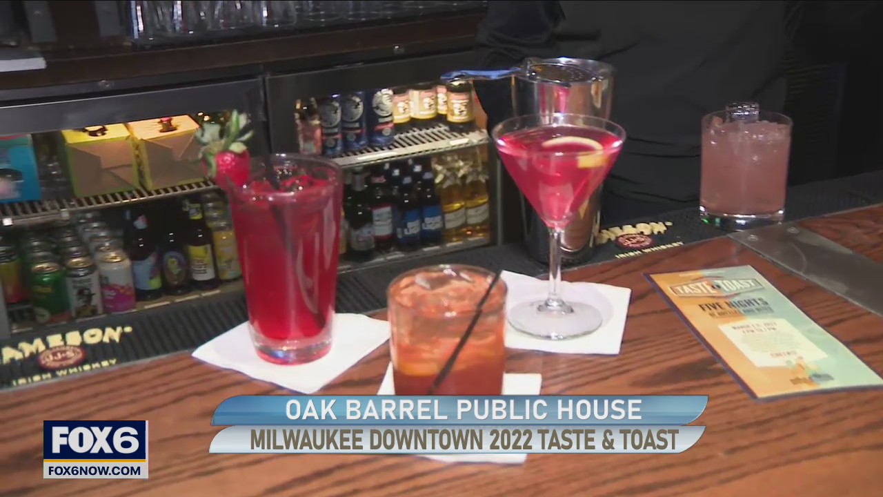 Drinks to enjoy at Oak Barrel Public House during Milwaukee Downtown 2022 Taste & Toast