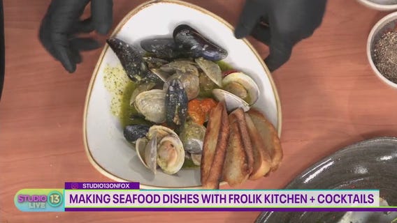 Making seafood dishes with Frolik Kitchen + Cocktails