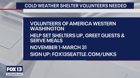 Volunteers needed for cold weather shelters around the region