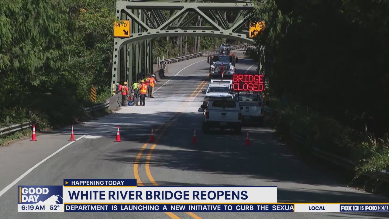 White River Bridge to reopen Friday in WA