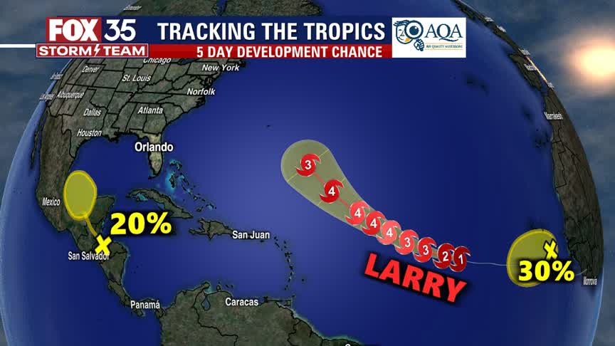 Hurricane Larry slowly strengthening