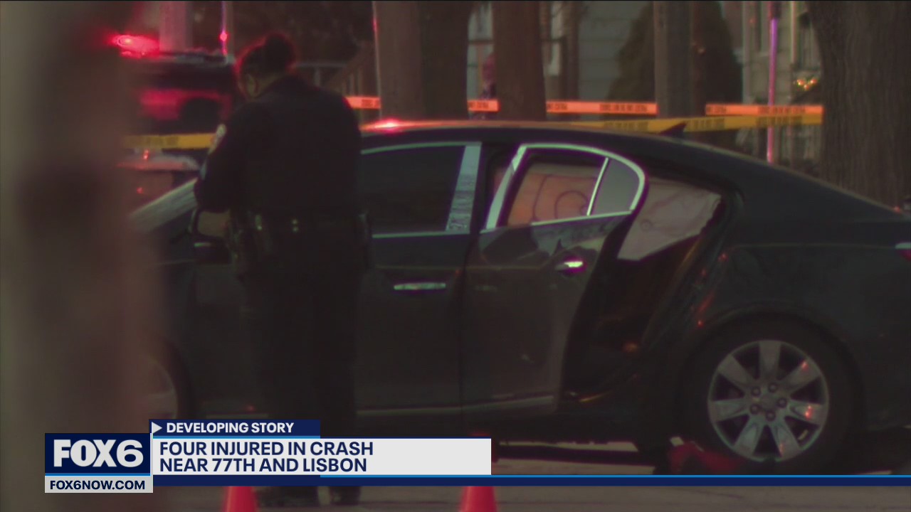 4 hurt in Milwaukee crash near 77th and Lisbon