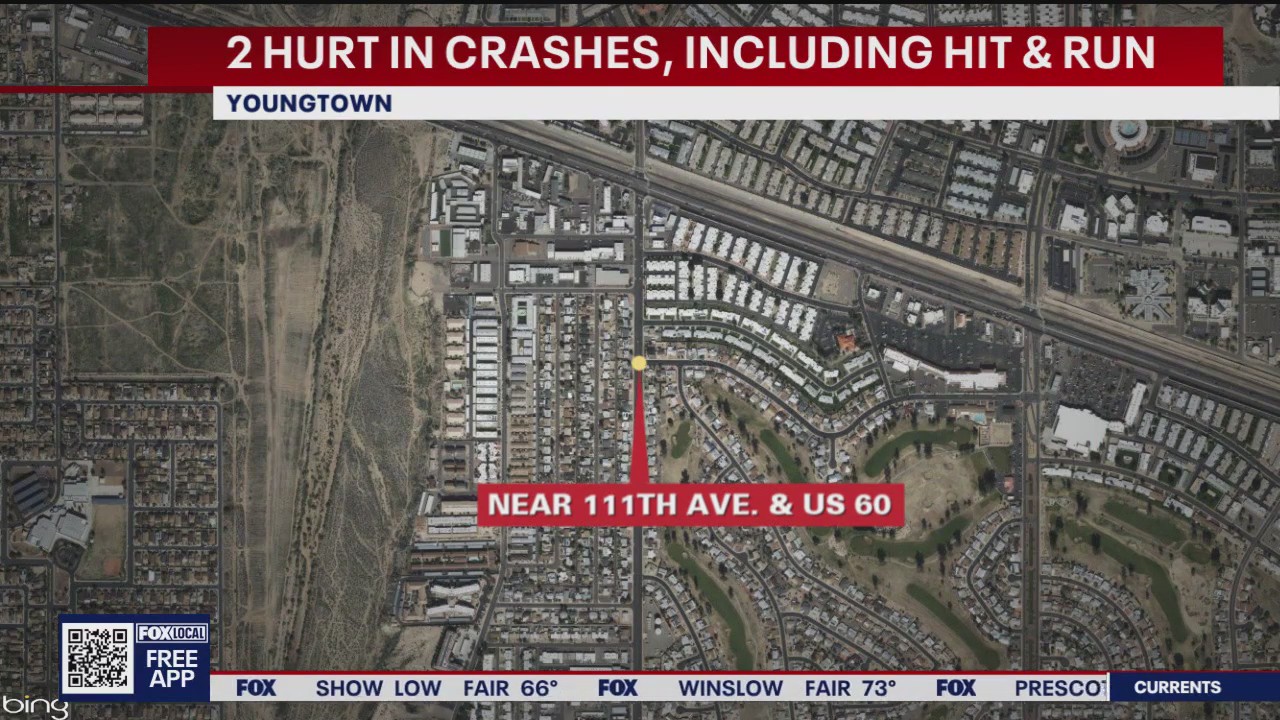 2 hurt in Youngtown crashes