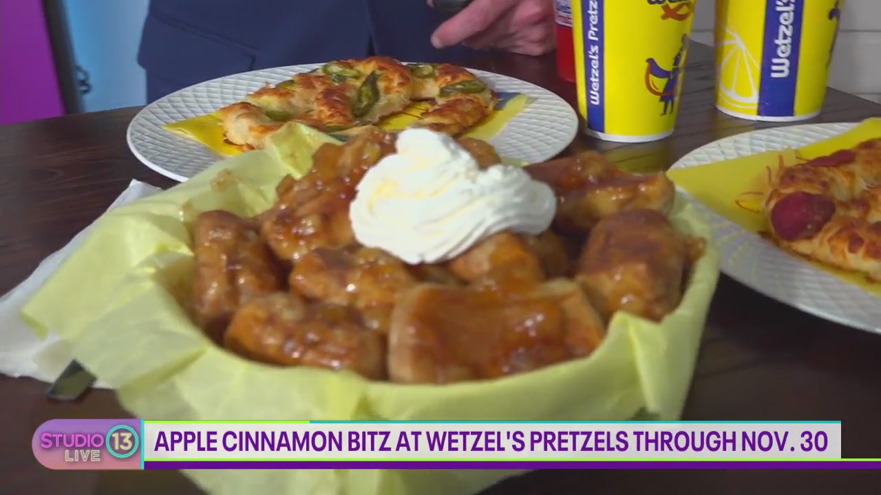 Fall menu items at Wetzel's Pretzels