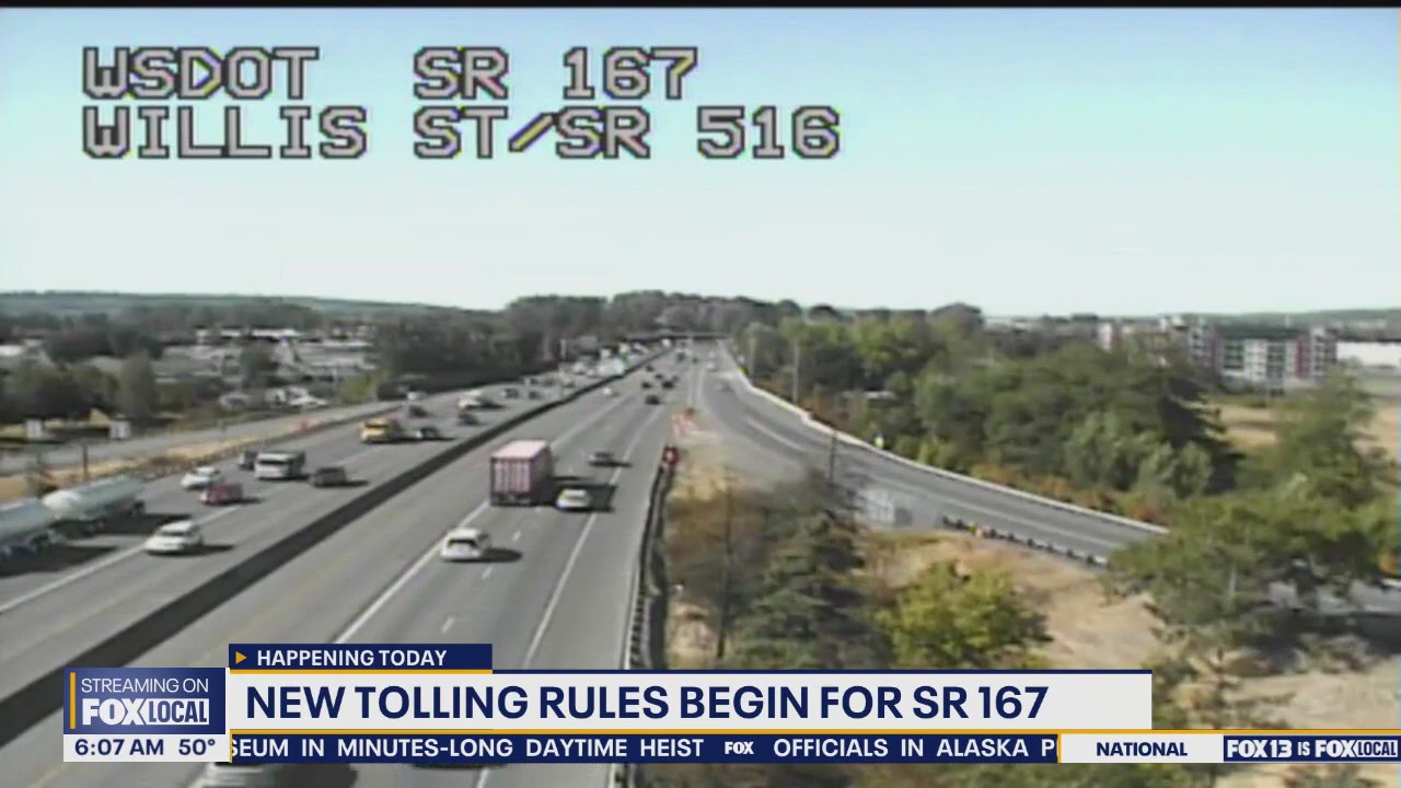New tolling rules begin for SR 167 in WA | FOX 13 Seattle