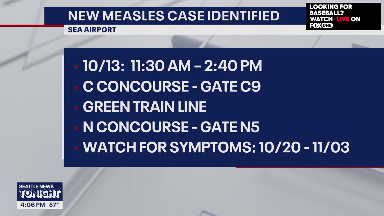 Possible measles exposure after new case discovered at Sea-Tac Airport