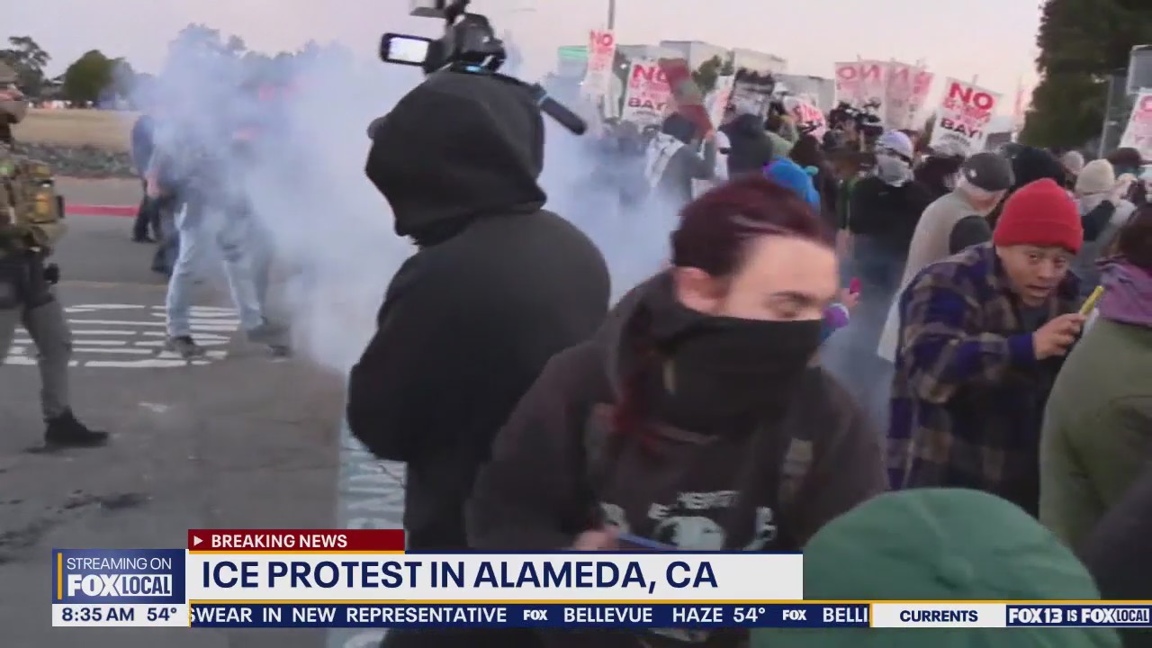 ICE protests underway in Alameda, California