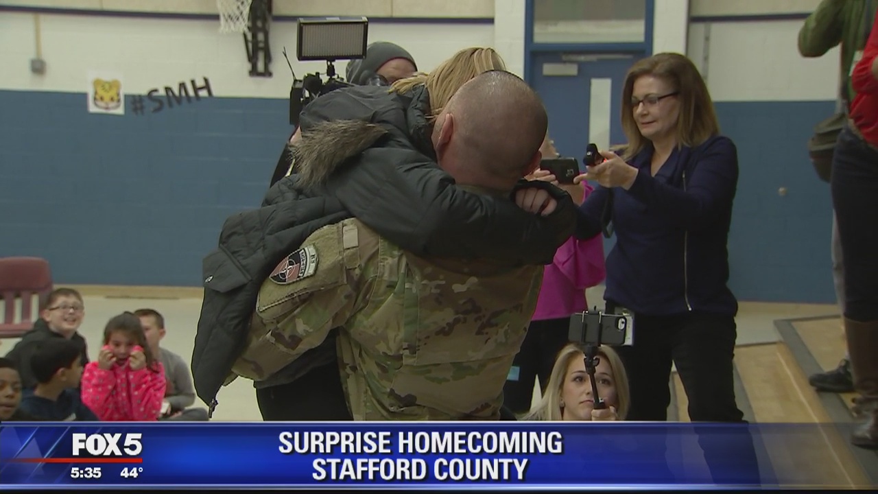 Soldier surprises daughter in Stafford County