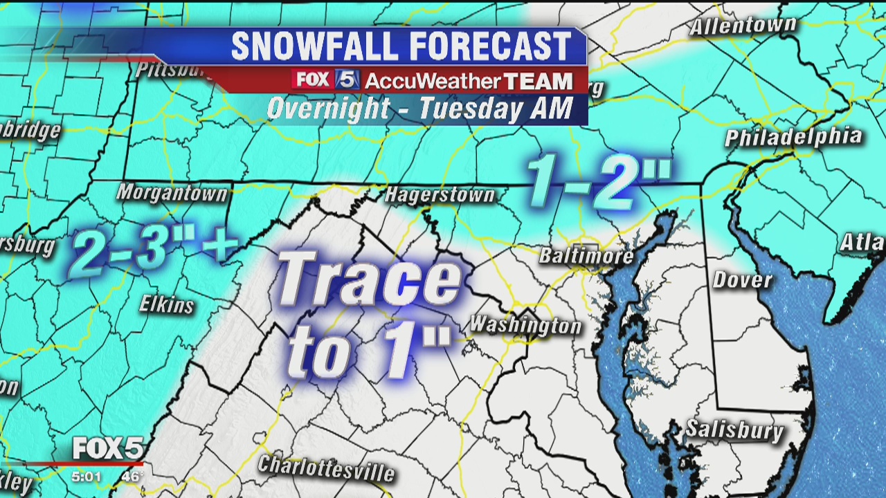 Snow to impact Tuesday morning commute